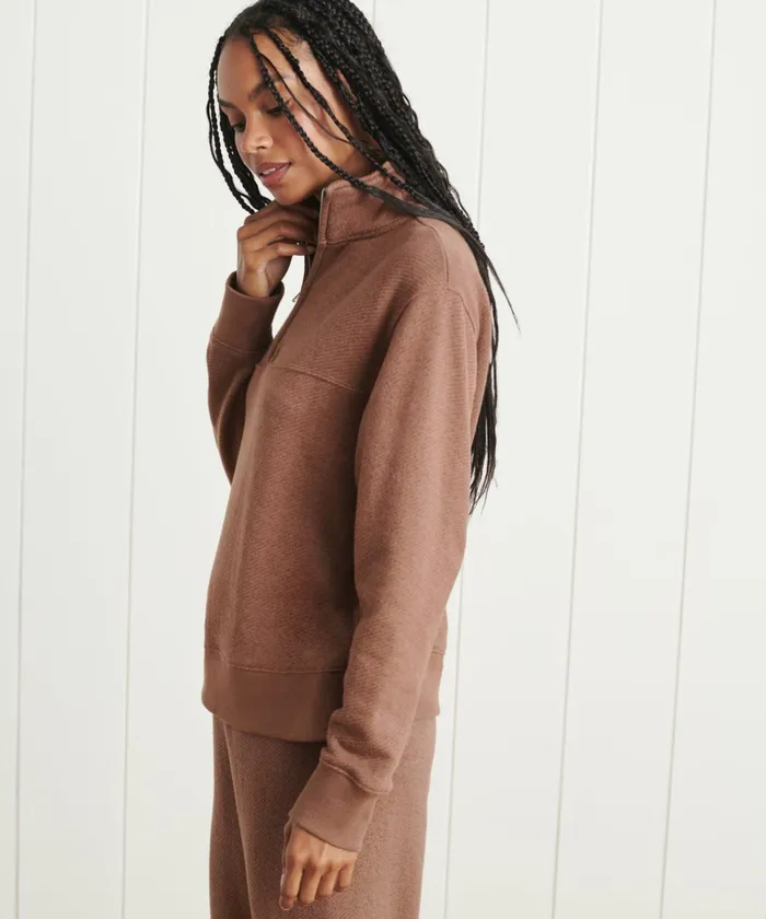 HalfZips Women Jenni Kayne Half Zip Sweatshirt Cinnamon