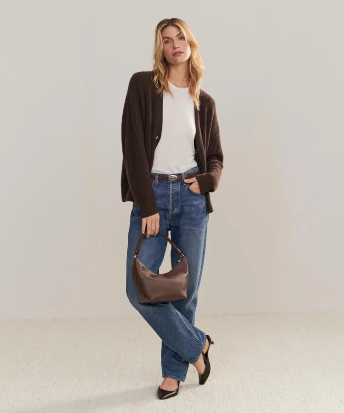 Handbags and Clutches Women Jenni Kayne Crescent Shoulder Bag Chocolate