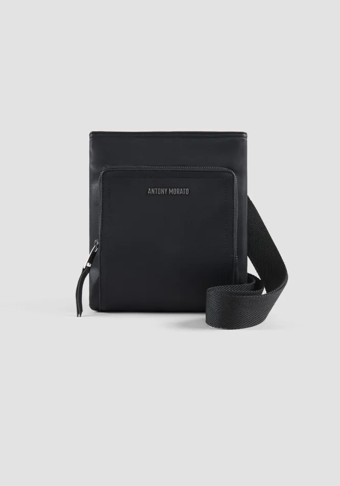 Handbags Men Antony Morato Messenger In Faux Leather Black