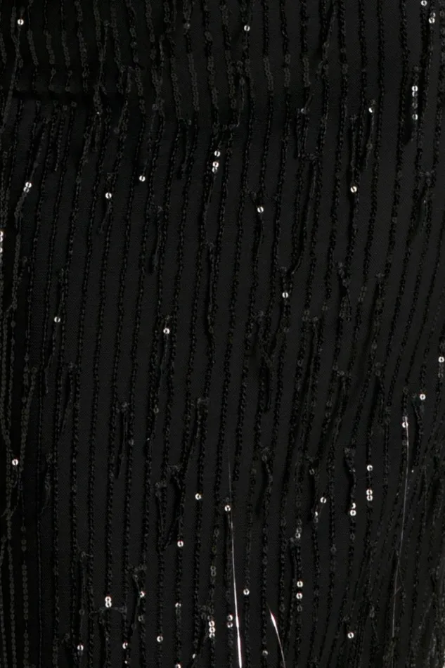 Harue Top 8211 Tassel Sequin Crop Top In Black Women Showpo Tops