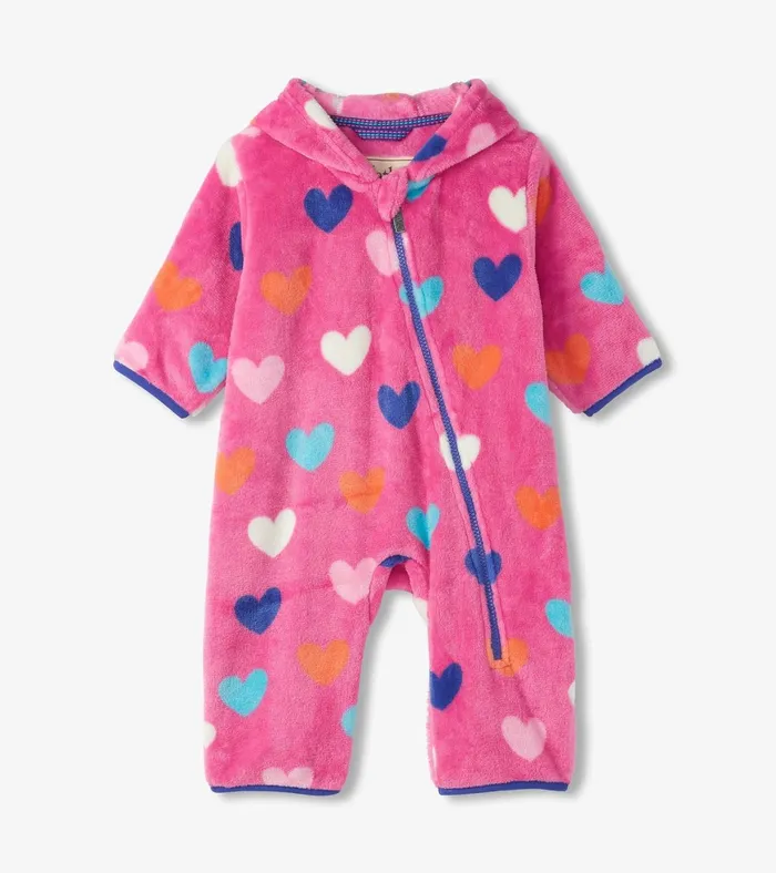 Hatley Baby Girls Hearts Fleece Suit Baby and Toddler Sweaters