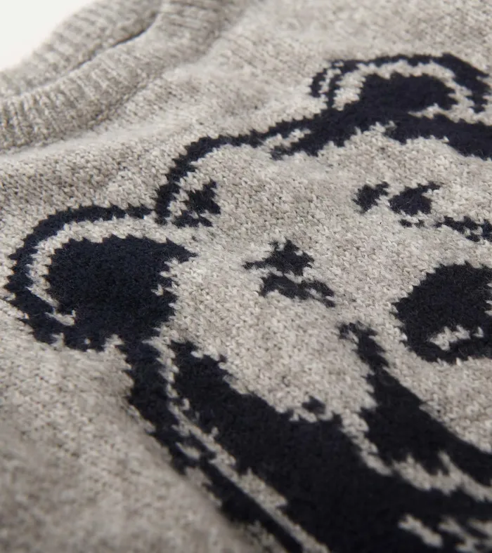 Hatley Boys Charcoal Bear Crew Neck Sweater Boys Sweaters