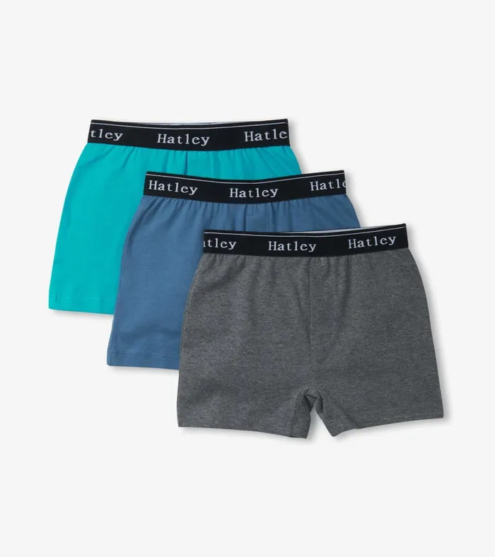 Hatley Boys Classic Solids 3 Pack Boxer Briefs Boys Underwear