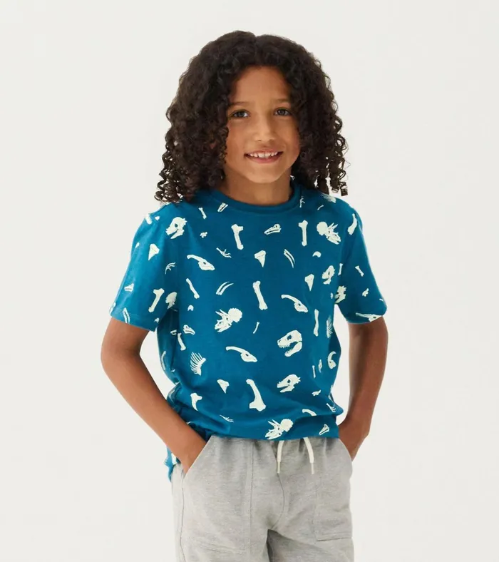 Hatley Boys Dino Fossils Glow In The Dark Graphic Tee Boys Tops