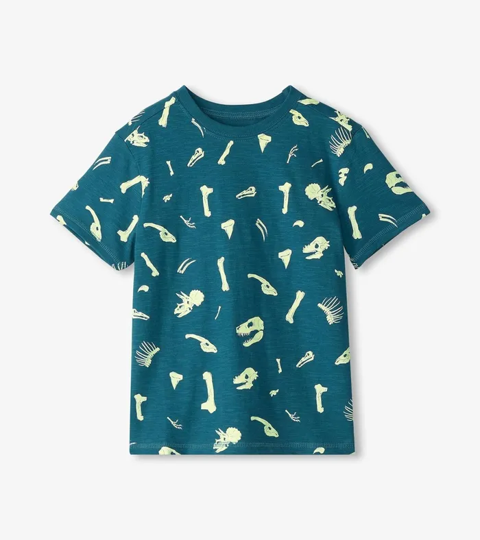 Hatley Boys Dino Fossils Glow In The Dark Graphic Tee Boys Tops