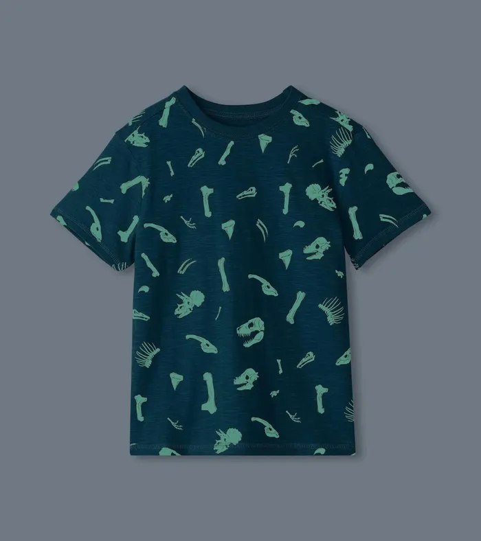 Hatley Boys Dino Fossils Glow In The Dark Graphic Tee Boys Tops