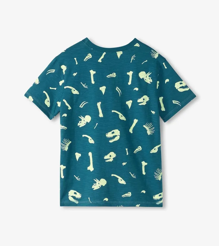 Hatley Boys Dino Fossils Glow In The Dark Graphic Tee Boys Tops