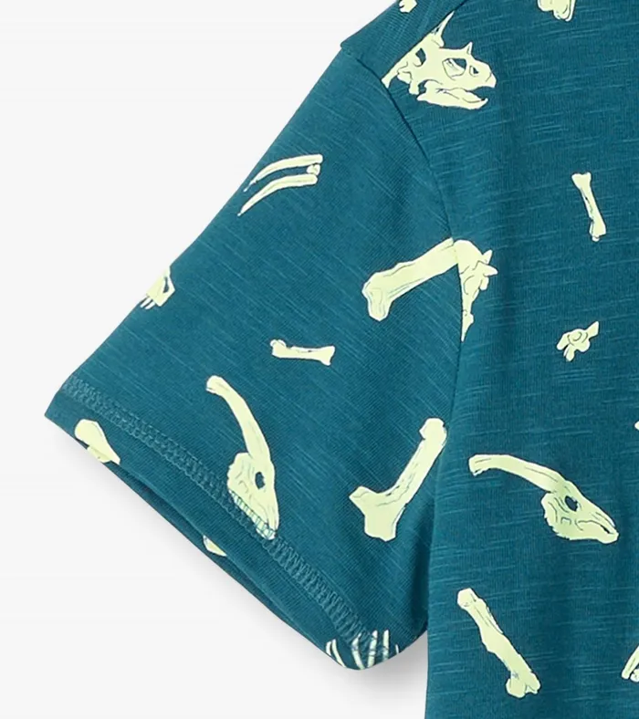 Hatley Boys Dino Fossils Glow In The Dark Graphic Tee Boys Tops