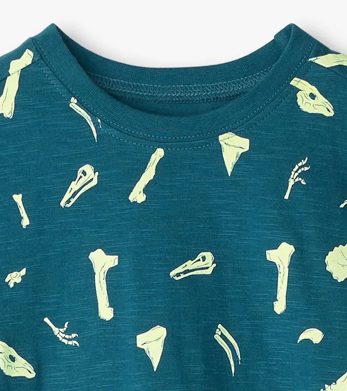 Hatley Boys Dino Fossils Glow In The Dark Graphic Tee Boys Tops