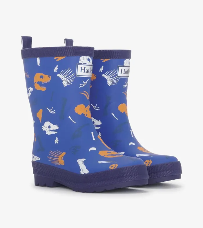 Hatley Boys Dino Fossils Matte Rain Boots Boys Rainwear