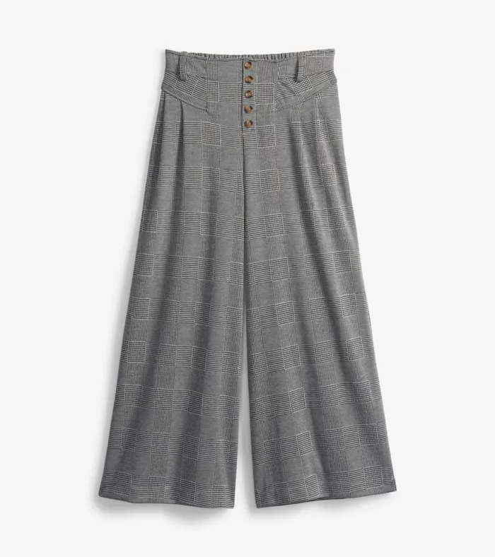 Hatley Charlie Wide Leg Pants 8211 Houndstooth Women Bottoms