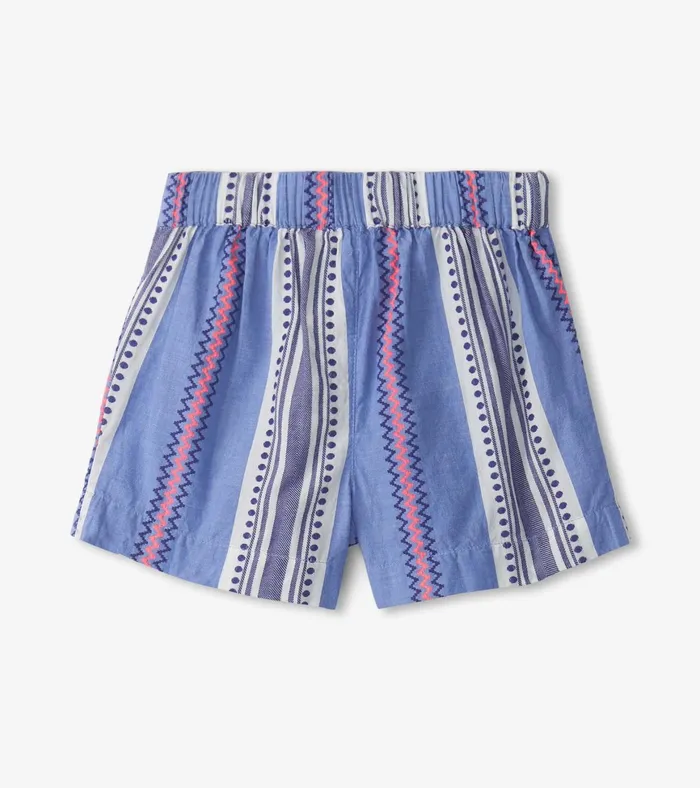 Hatley Girls Boho Stripe Paper Bag Shorts Girls Bottoms
