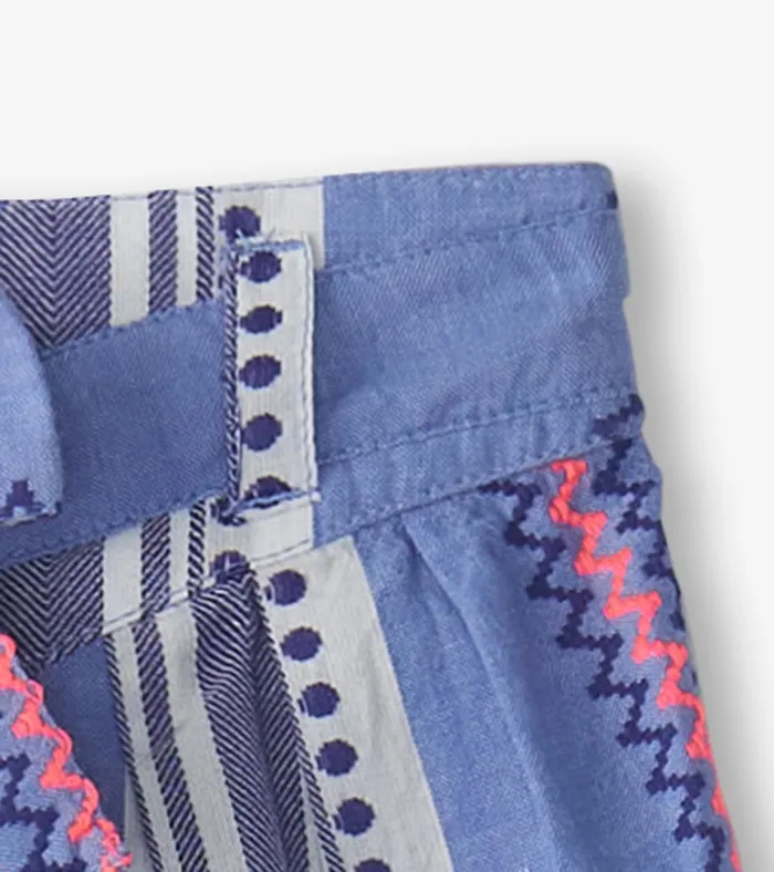 Hatley Girls Boho Stripe Paper Bag Shorts Girls Bottoms