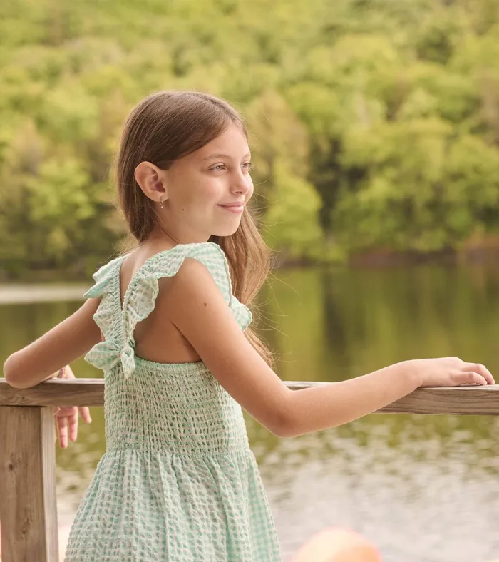 Hatley Girls Gingham Seersucker Smocked Dress Girls Dresses