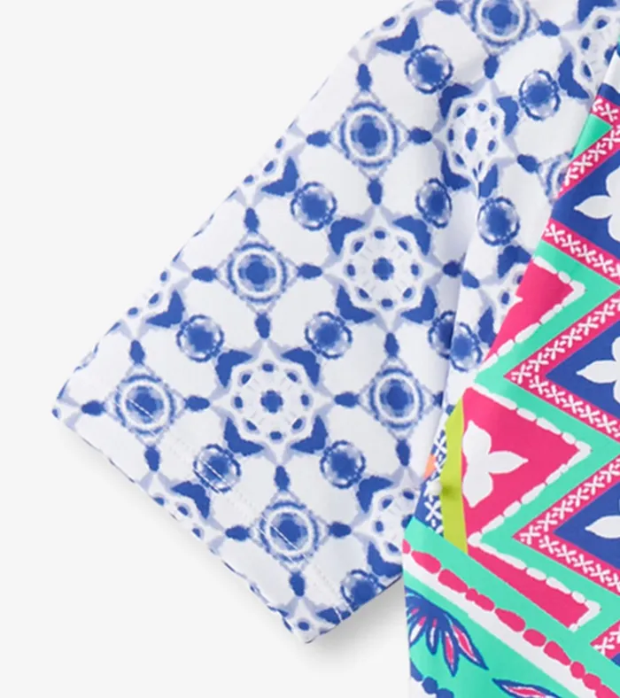 Hatley Girls Kaleidoscope OnePiece Rashguard Girls Swimwear
