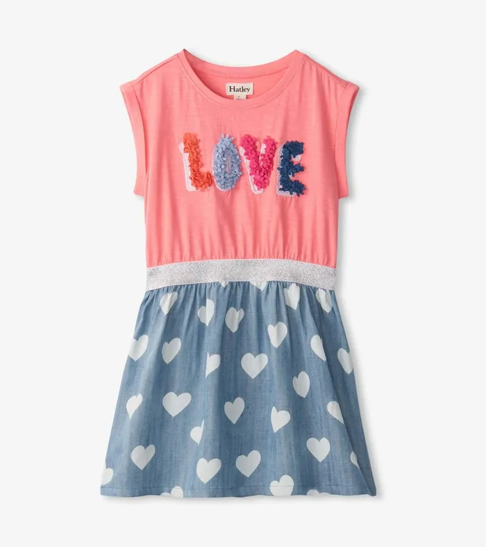 Hatley Girls Love Elastic Waist Dress Girls Dresses