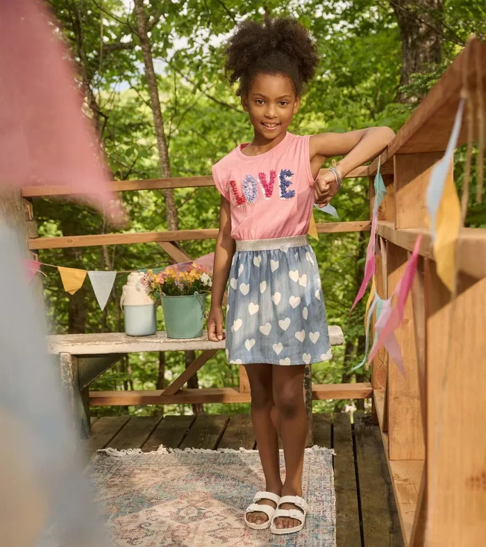 Hatley Girls Love Elastic Waist Dress Girls Dresses