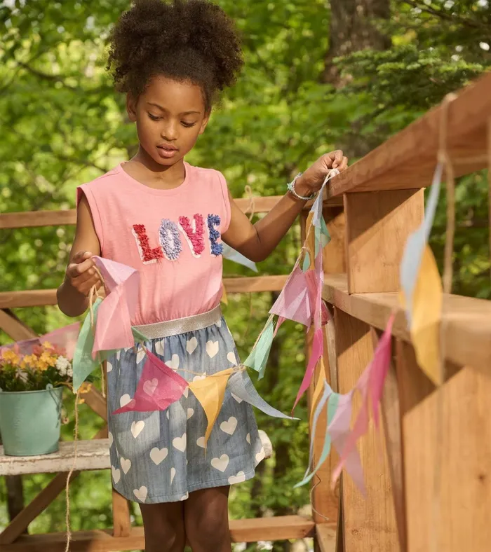 Hatley Girls Love Elastic Waist Dress Girls Dresses