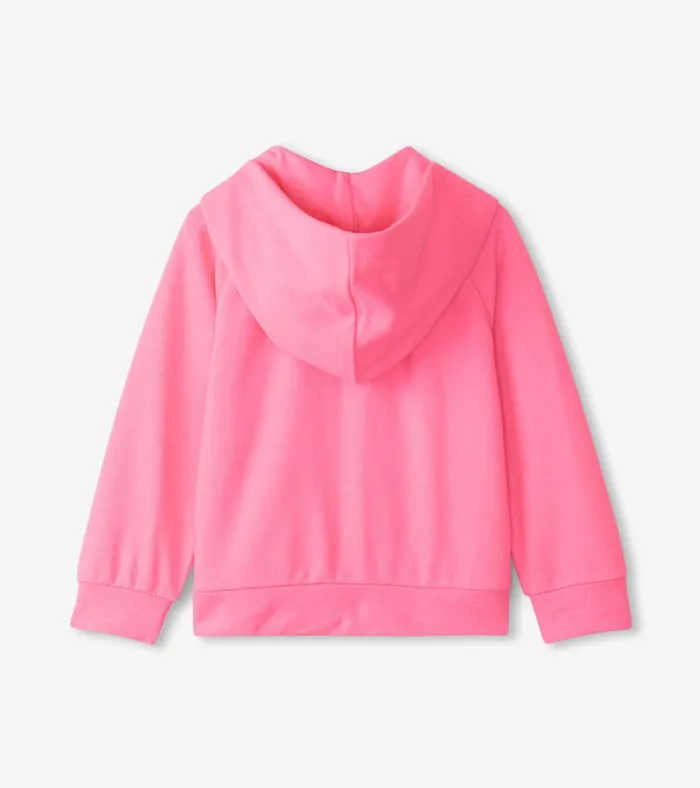 Hatley Girls Pink Neon Raglan Hoodie Girls Sweaters