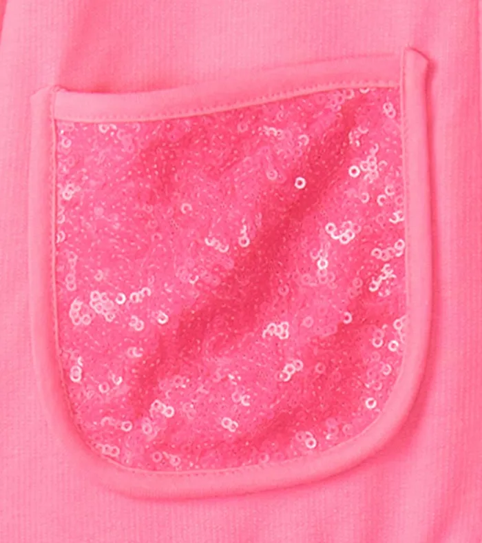 Hatley Girls Pink Neon Raglan Hoodie Girls Sweaters