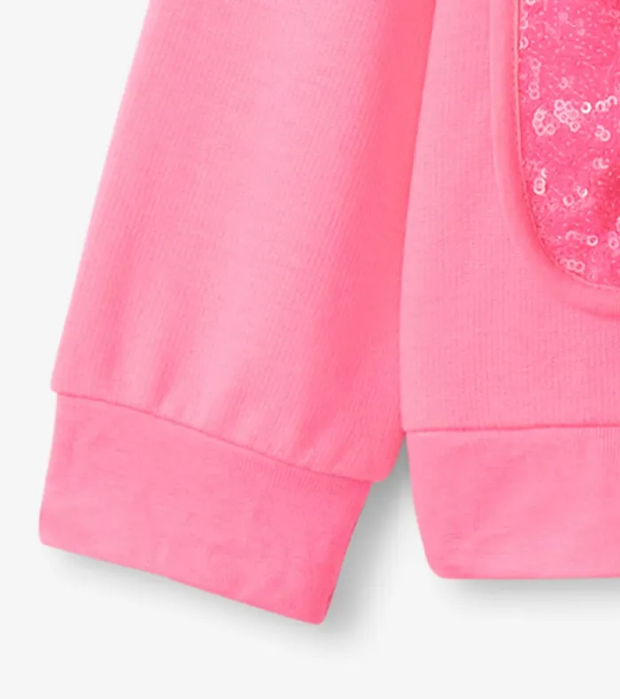 Hatley Girls Pink Neon Raglan Hoodie Girls Sweaters