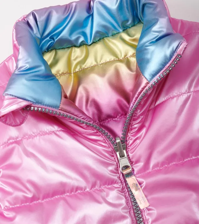 Hatley Girls Rainbow Shine Reversible Quilted Vest Girls Tops