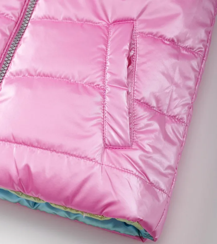 Hatley Girls Rainbow Shine Reversible Quilted Vest Girls Tops