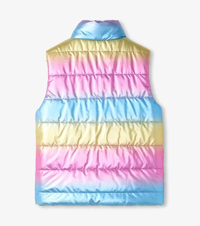 Hatley Girls Rainbow Shine Reversible Quilted Vest Girls Tops