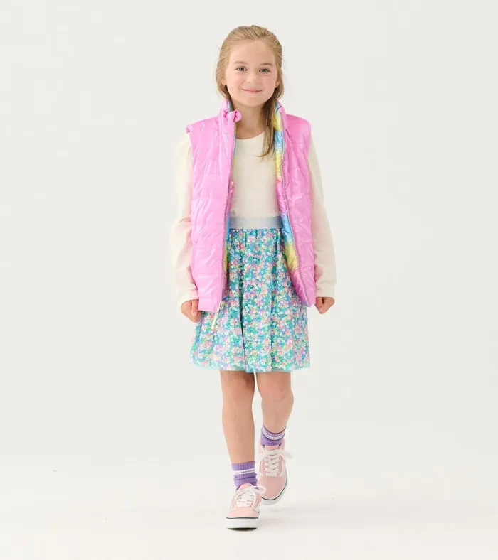 Hatley Girls Rainbow Shine Reversible Quilted Vest Girls Tops
