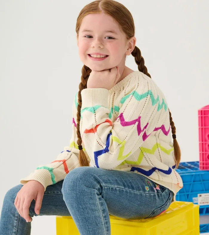 Hatley Girls Rainbow Sweater Girls Sweaters