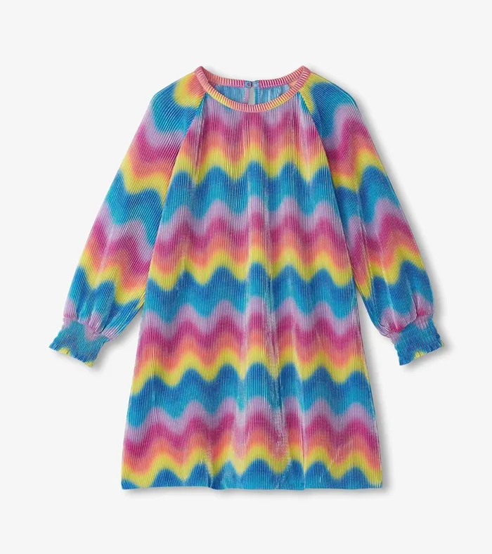 Hatley Girls Rainbow Wave Pleated ALine Dress Girls Dresses