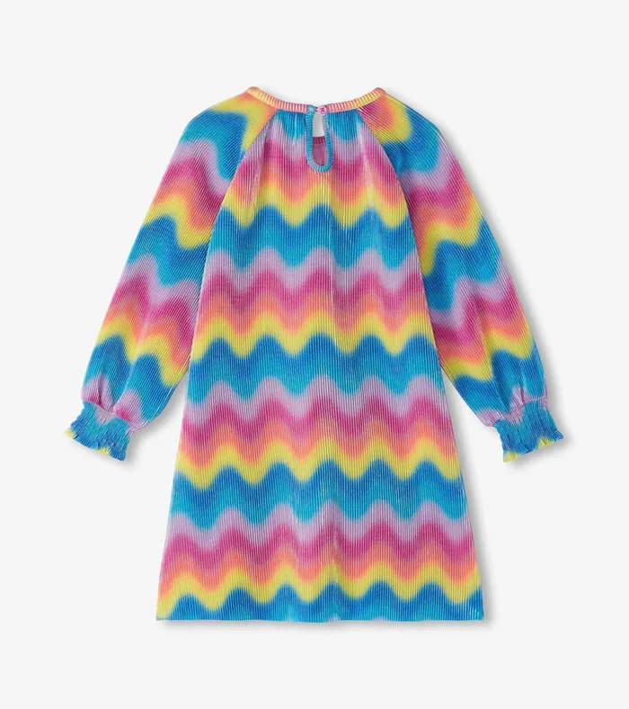 Hatley Girls Rainbow Wave Pleated ALine Dress Girls Dresses