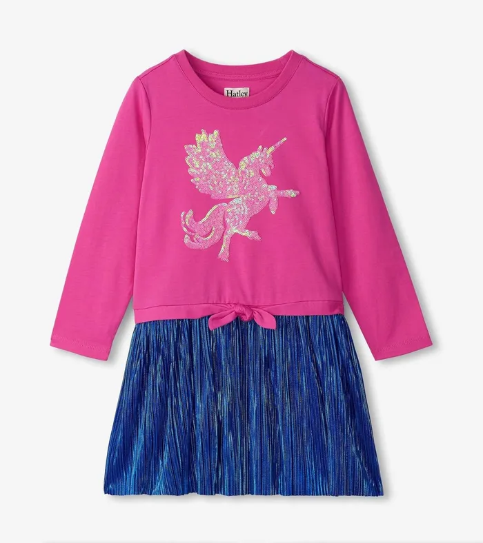 Hatley Girls Sequin Unicorn Skirt Dress Girls Dresses