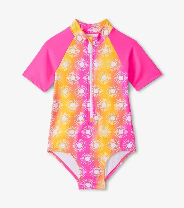 Hatley Girls Sunshine OnePiece Rashguard Girls Swimwear