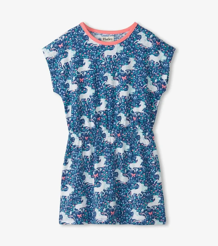 Hatley Girls Unicorn Garden Relaxed Dress Girls Dresses