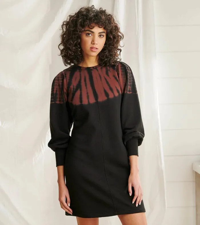 Hatley Sweatshirt Dress 8211 Caviar Storm Tie Dye Women Dresses