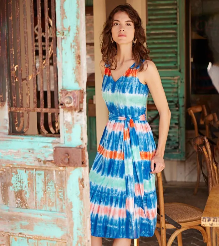 Hatley Sydney Midi Dress 8211 Cabana Tie Dye Women Dresses