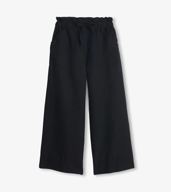 Hatley Tie Front Pants 8211 Caviar Linen Women Bottoms