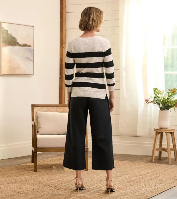 Hatley Tie Front Pants 8211 Caviar Linen Women Bottoms