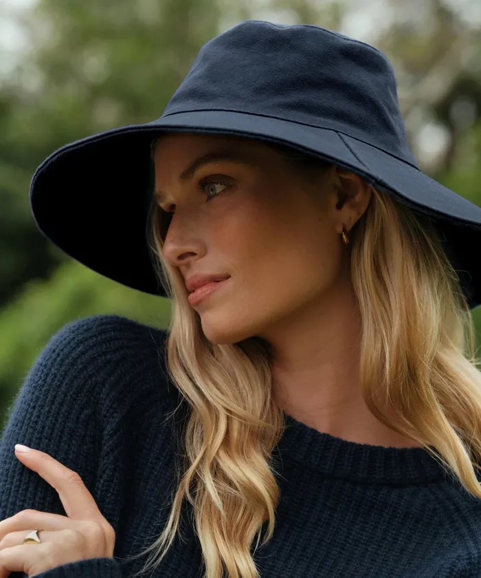 Hats and Beanies Women Jenni Kayne Cotton Canvas Sun Hat Navy