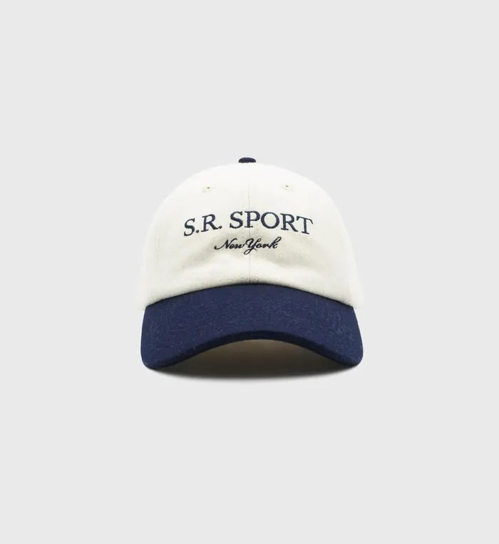 Hats Women Sporty and Rich SR Sport Flannel Hat 8211 WhiteNavy