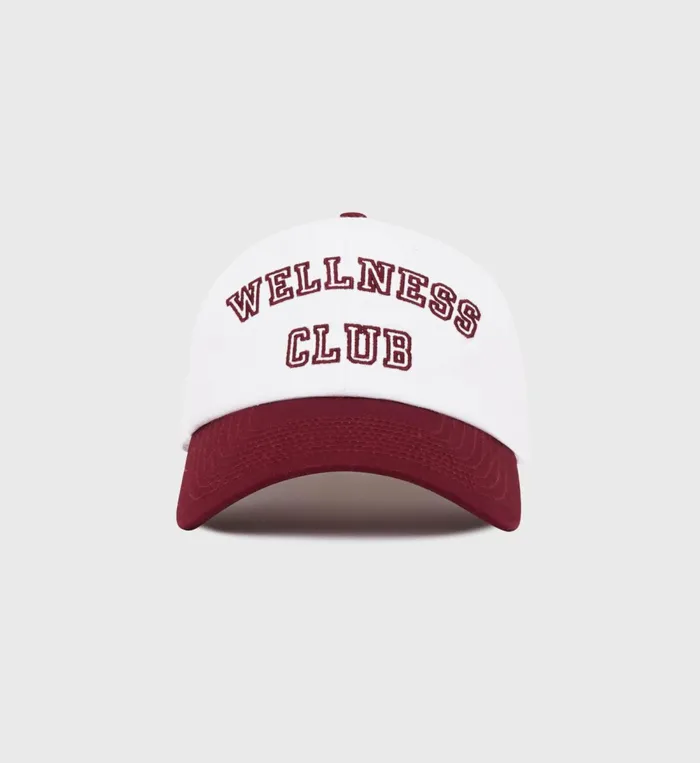 Hats Women Sporty and Rich Wellness Club Hat 8211 WhiteMerlot