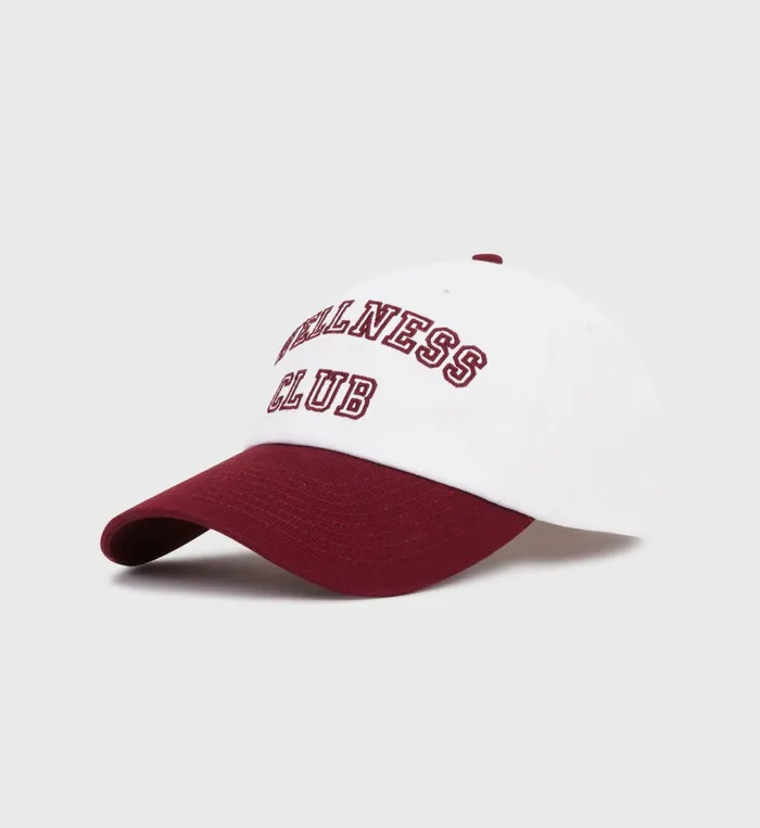 Hats Women Sporty and Rich Wellness Club Hat 8211 WhiteMerlot