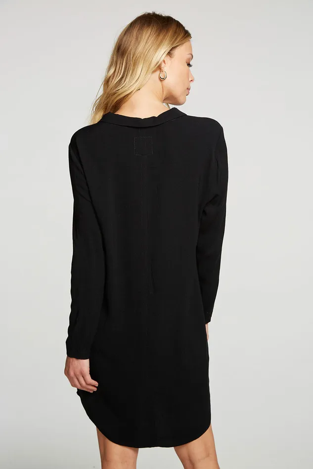 Heirloom Wovens Long Sleeve Button Down Shirttail Mini Shirt Dresses Chaser Brand Womens