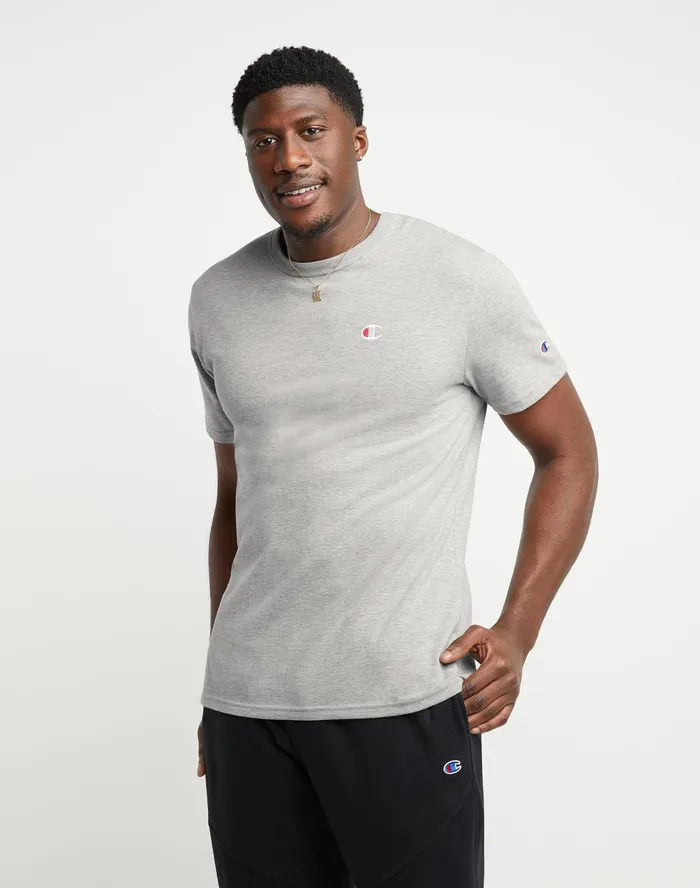 Heritage ShortSleeve TShirt C Logo Oxford Grey Men Champion TShirts and Tops