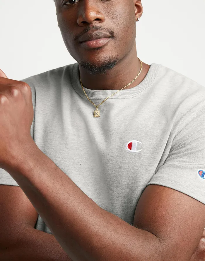 Heritage ShortSleeve TShirt C Logo Oxford Grey Men Champion TShirts and Tops