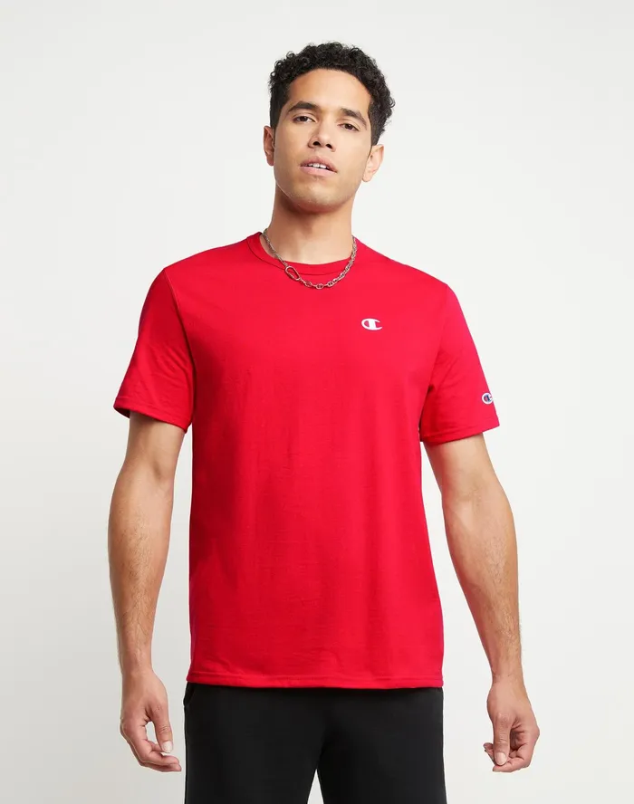 Heritage ShortSleeve TShirt C Logo Team Red Scarlet Men Champion TShirts and Tops