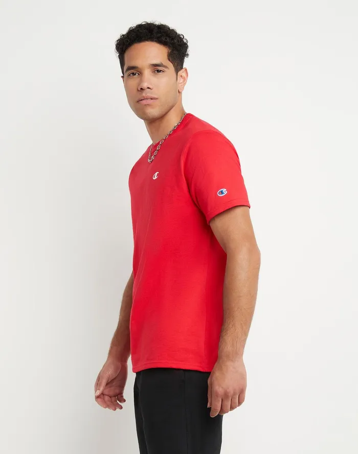 Heritage ShortSleeve TShirt C Logo Team Red Scarlet Men Champion TShirts and Tops