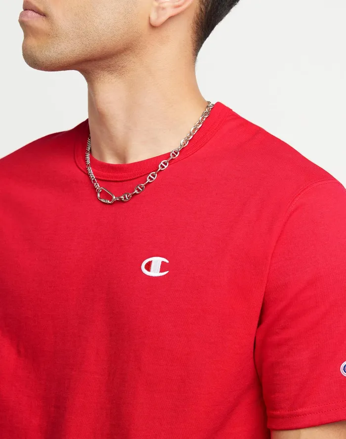 Heritage ShortSleeve TShirt C Logo Team Red Scarlet Men Champion TShirts and Tops