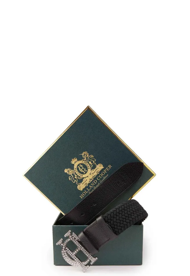 Holland Cooper Belts Women HC Heritage Belt Black Crystal